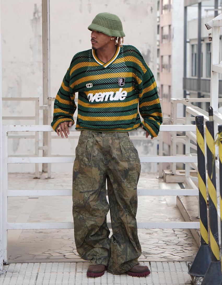 Jersey boxy fit mesh gráfico-Verde