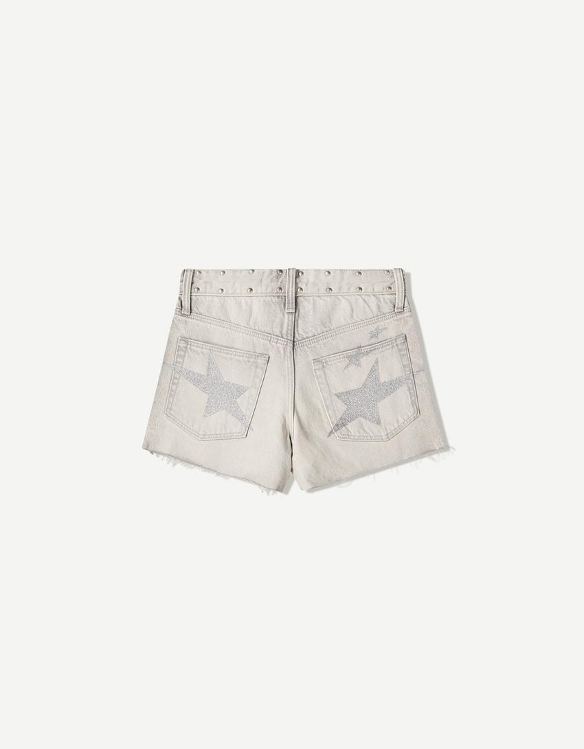 Denimshorts-Grå