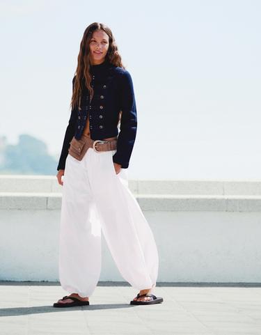 Poplin bloomer trousers — White 1