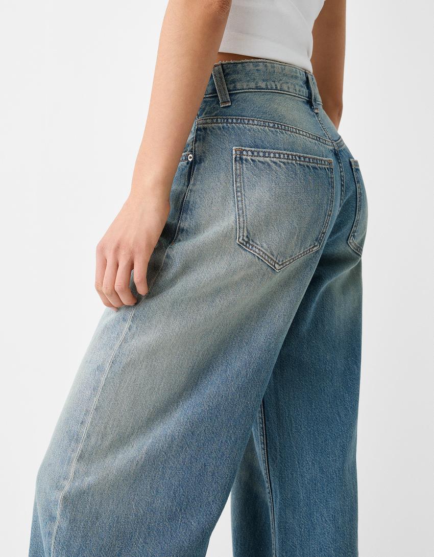 Jean large-Bleu lavé-3