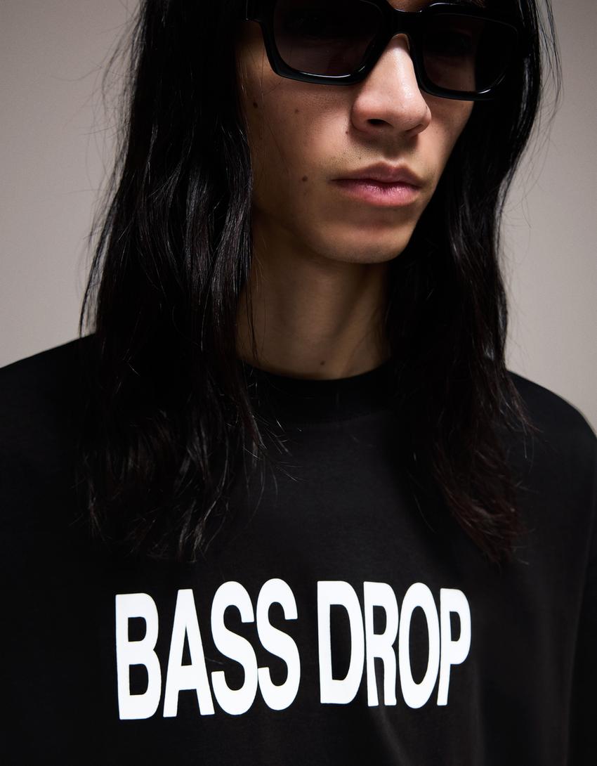 Short sleeve print T-shirt-Black