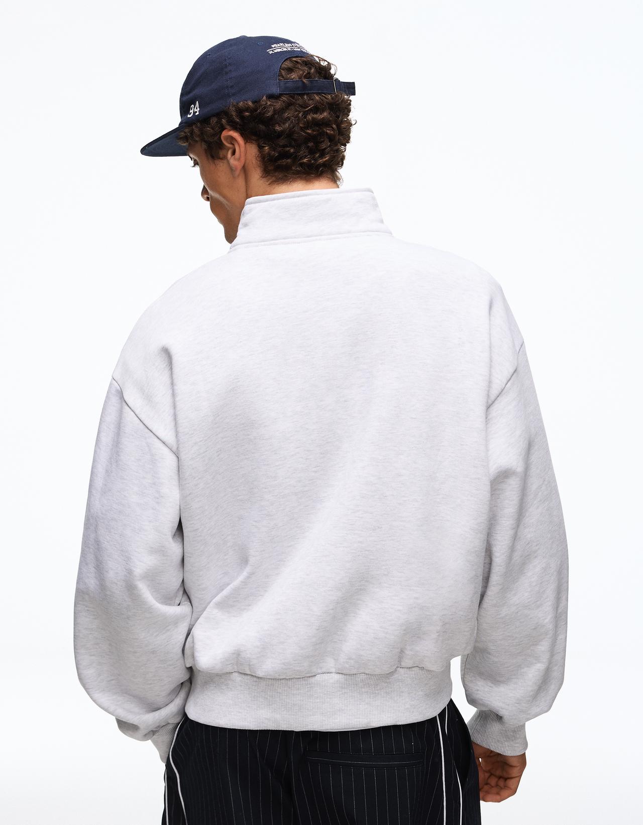 Half-length zip sweatshirt — Grey