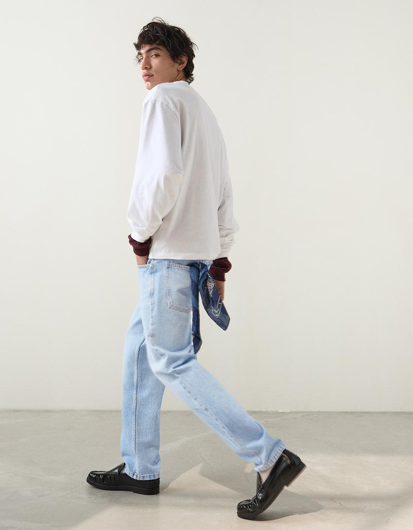 Straight-leg jeans-Light blue