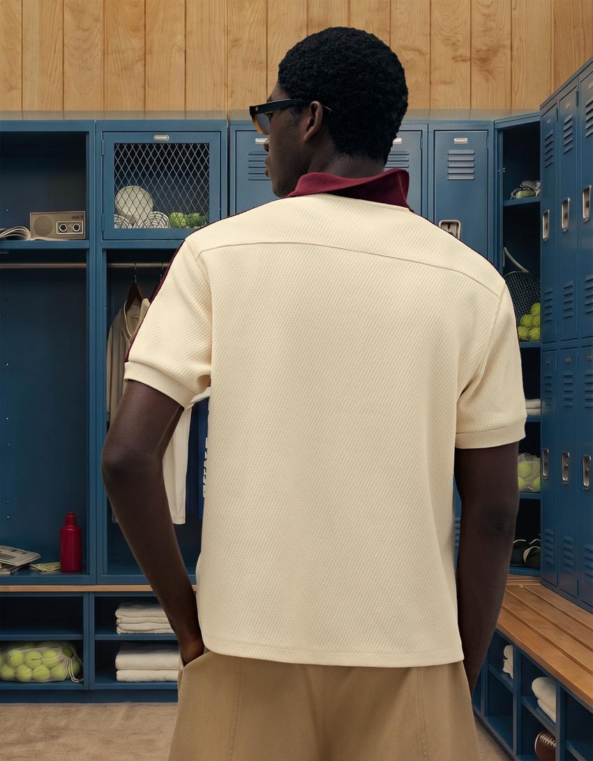 DUNLOP regular fit shirt-Cream