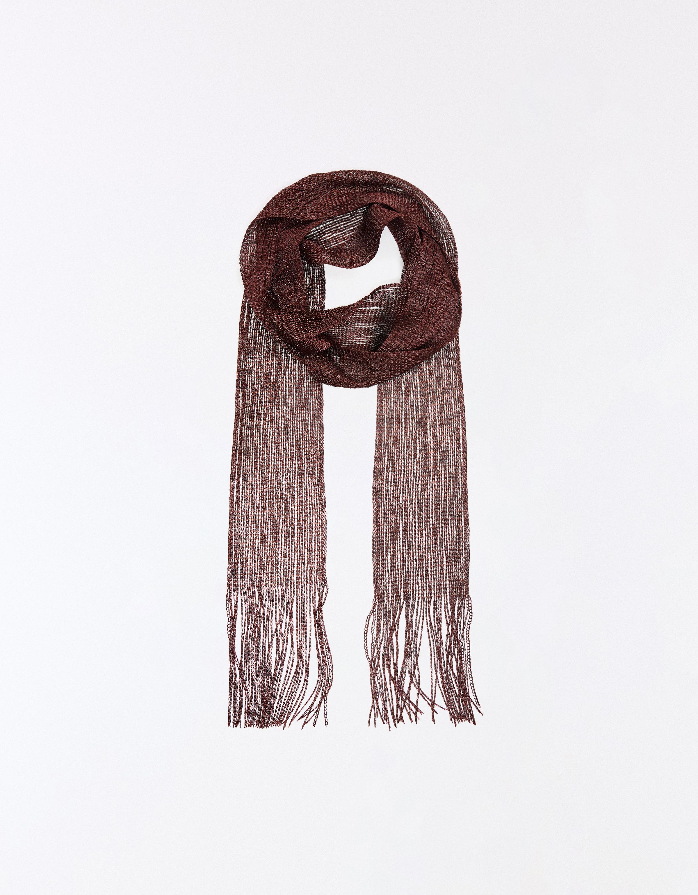 Metallic thread neckerchief — Brown