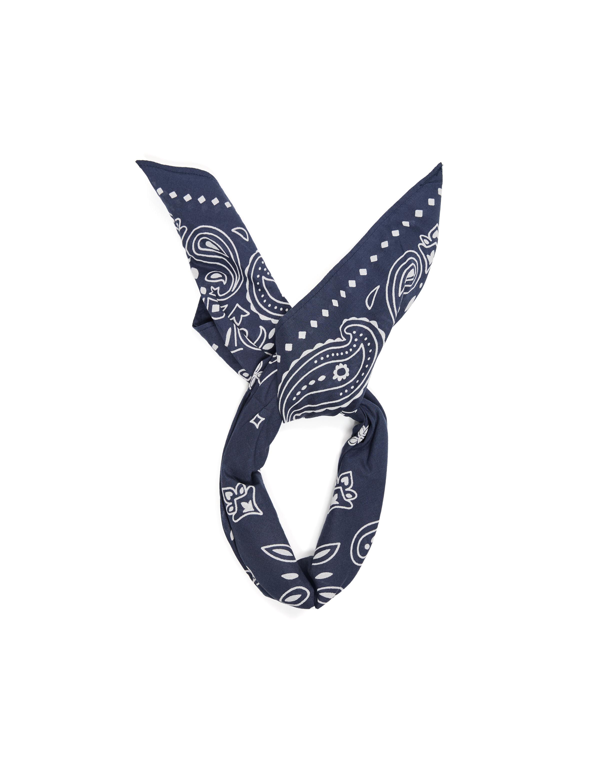 Printed bandana scarf — Navy