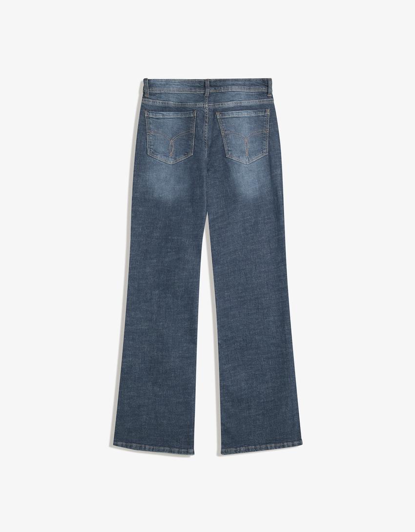Low Waist Bootcut-Jeans-Blau-4