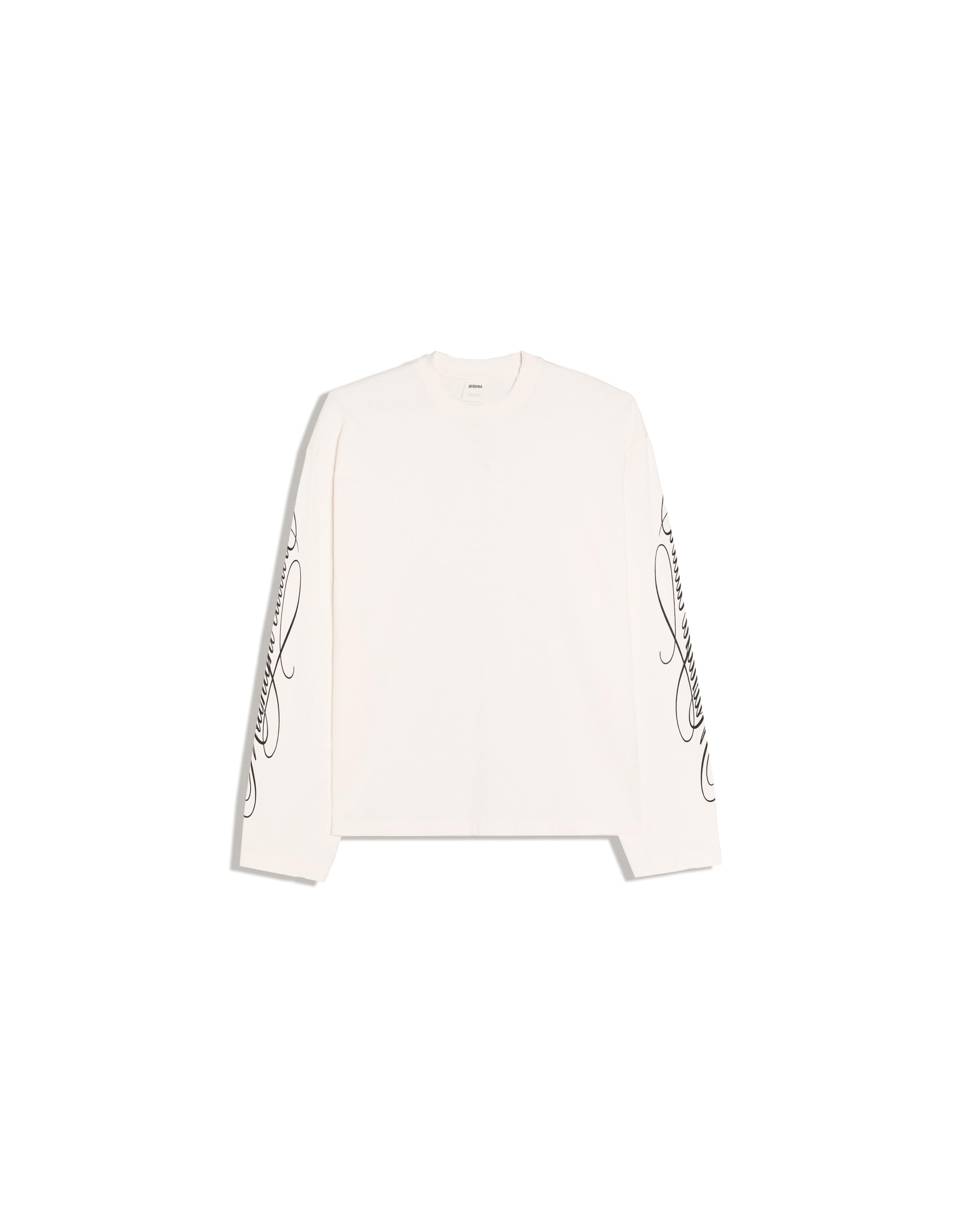 Stripe print long-sleeved T-shirt — Off white