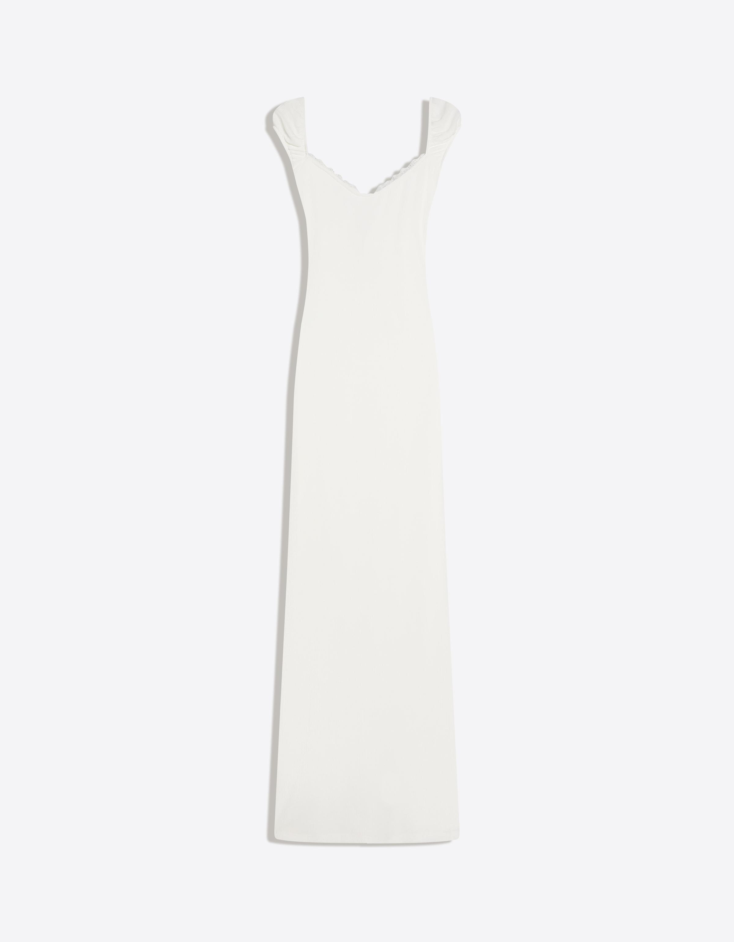 Printed lace midi dress — Off white