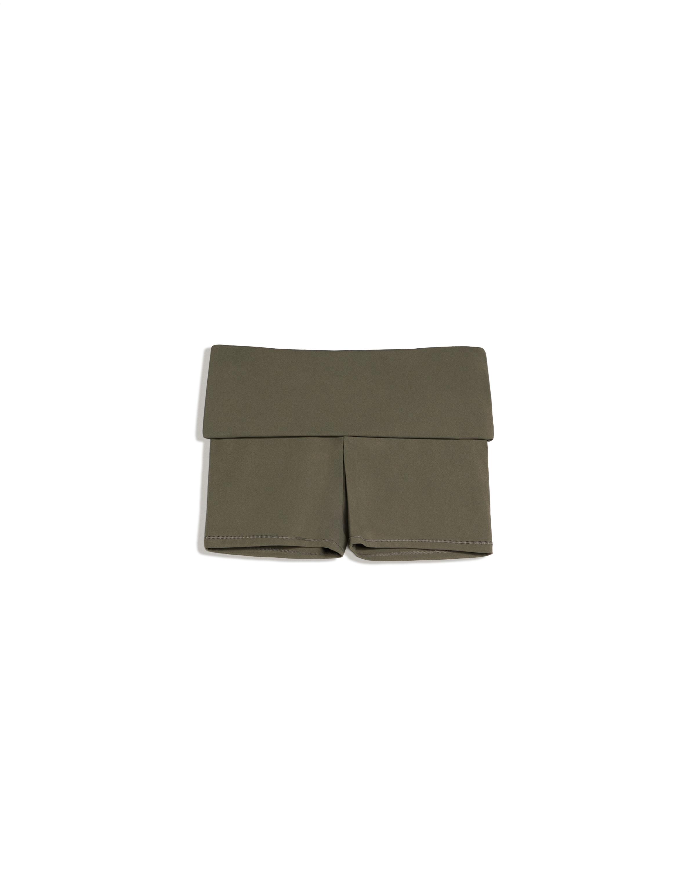 Technical shorts with turn-up waist