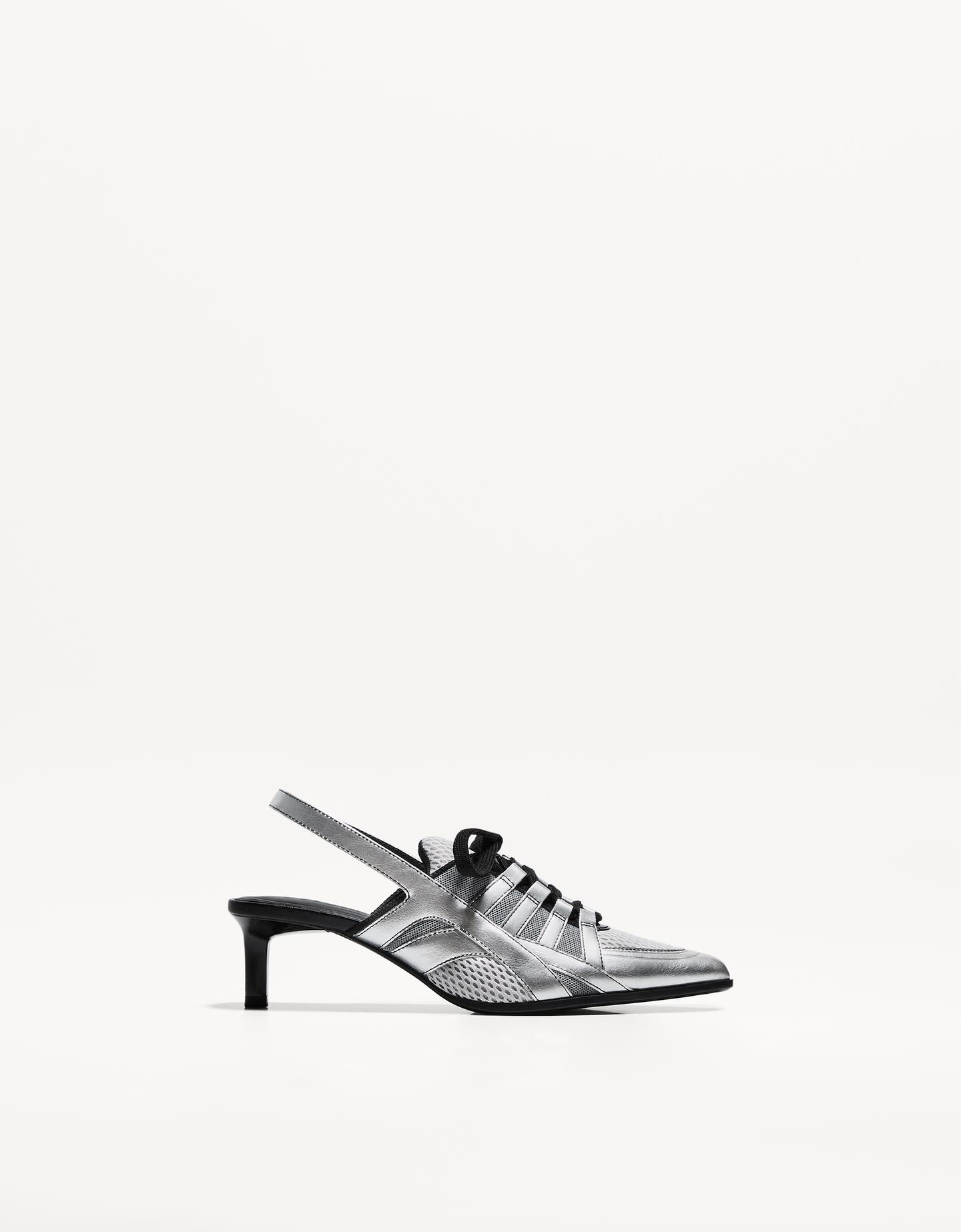 Bershka Scarpe Con Tacco Da Calcio Slingback Donna 38 Grigio