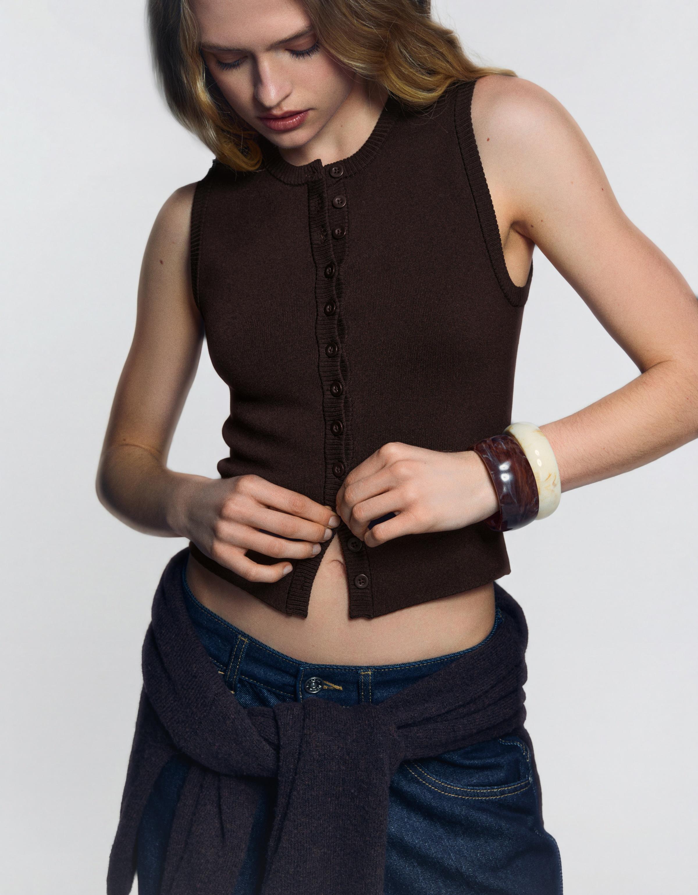 Bisiklet yaka düğmeli yelek - Görsel 46