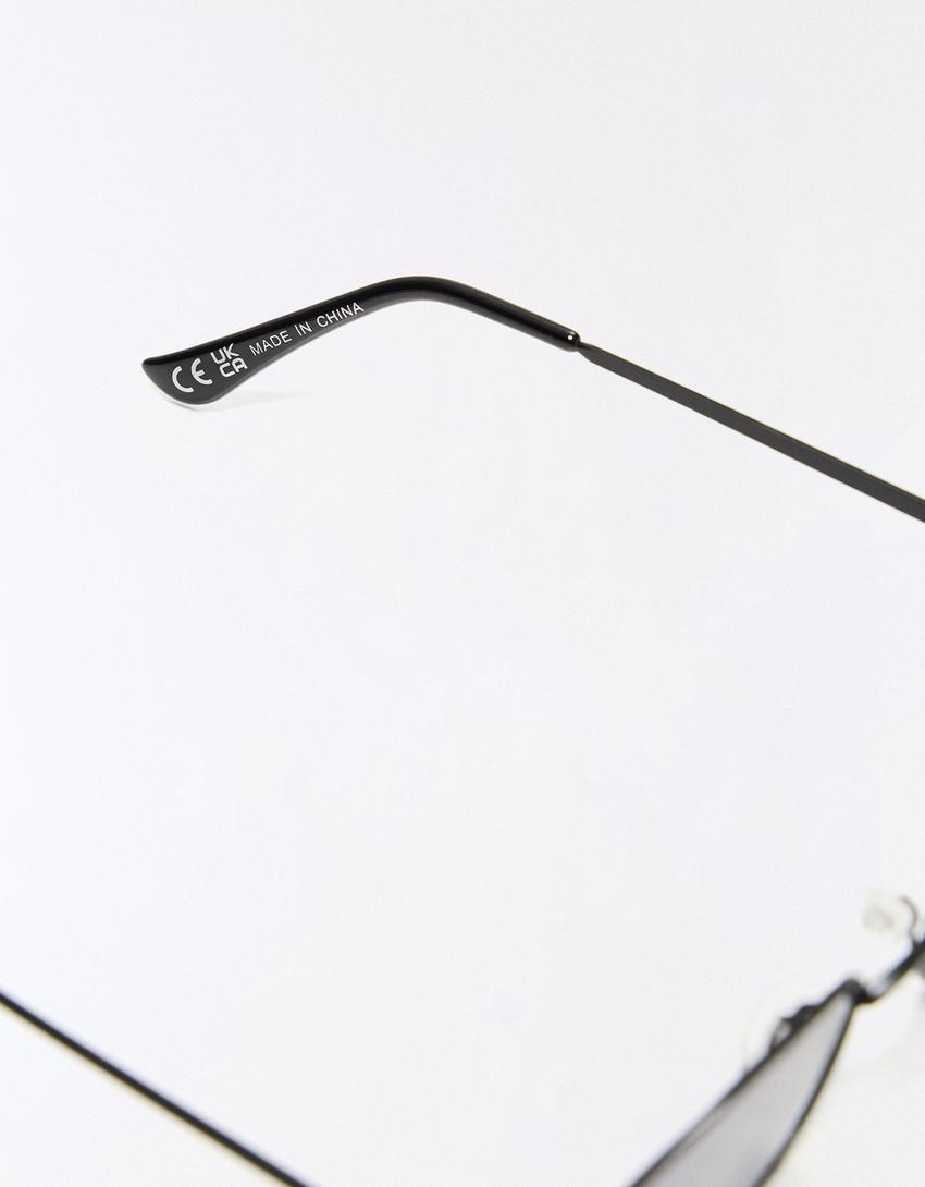 Rectangular sunglasses-Black