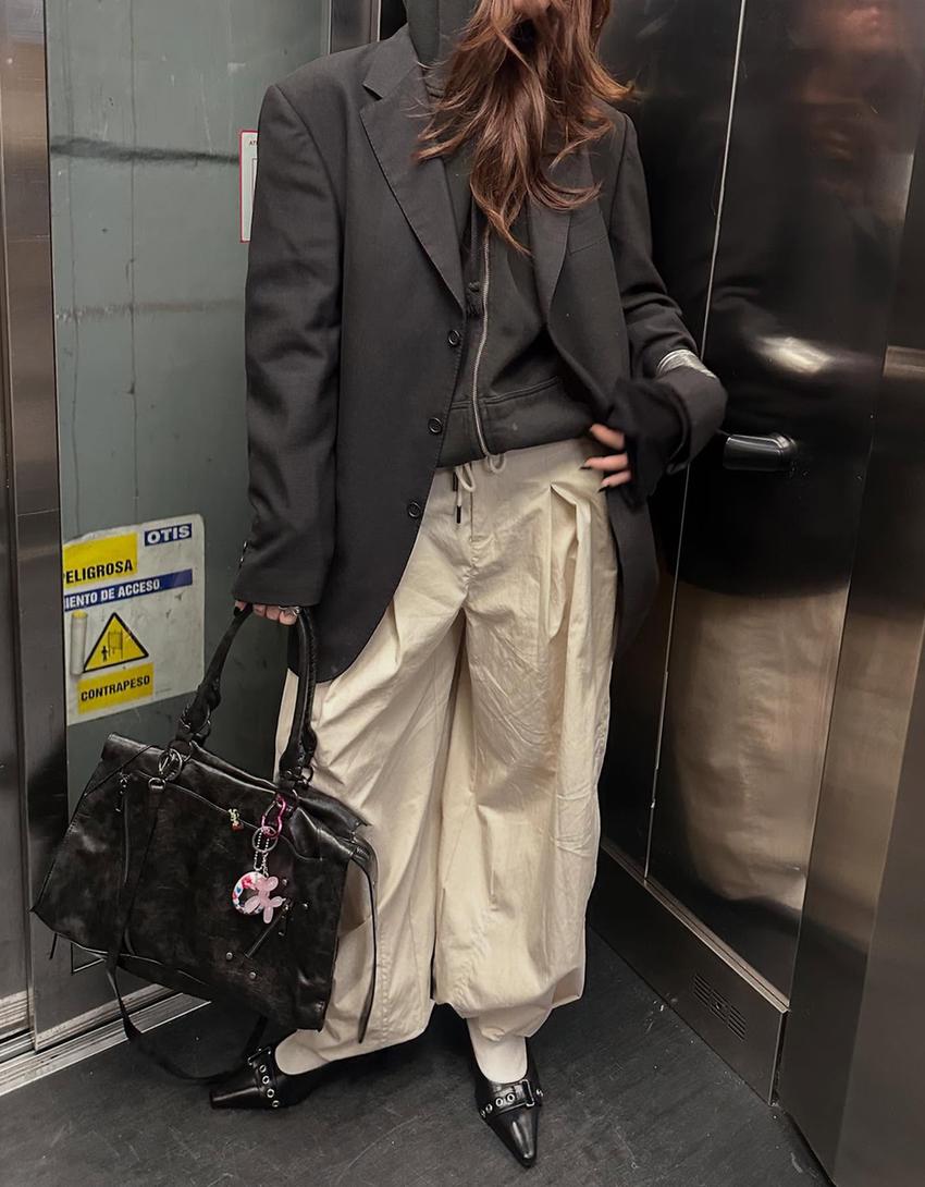 Technical balloon parachute pants