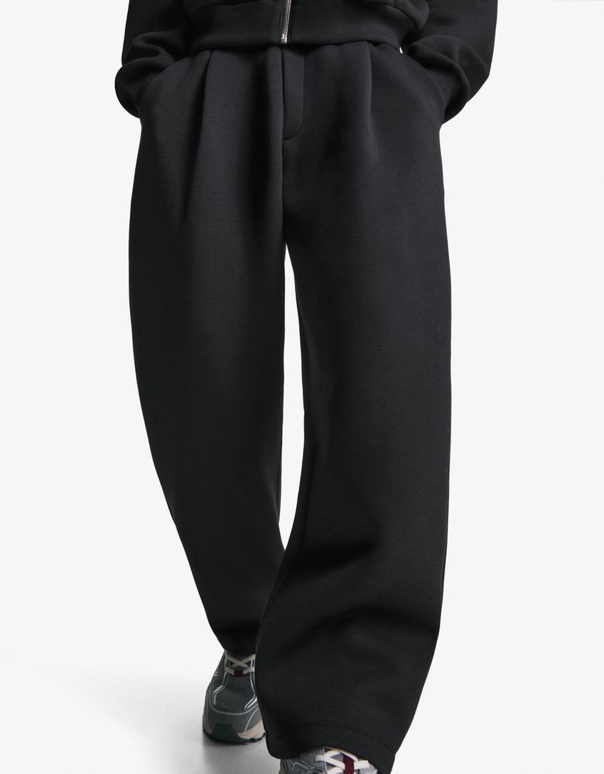 Technical trousers with darts-Black-2