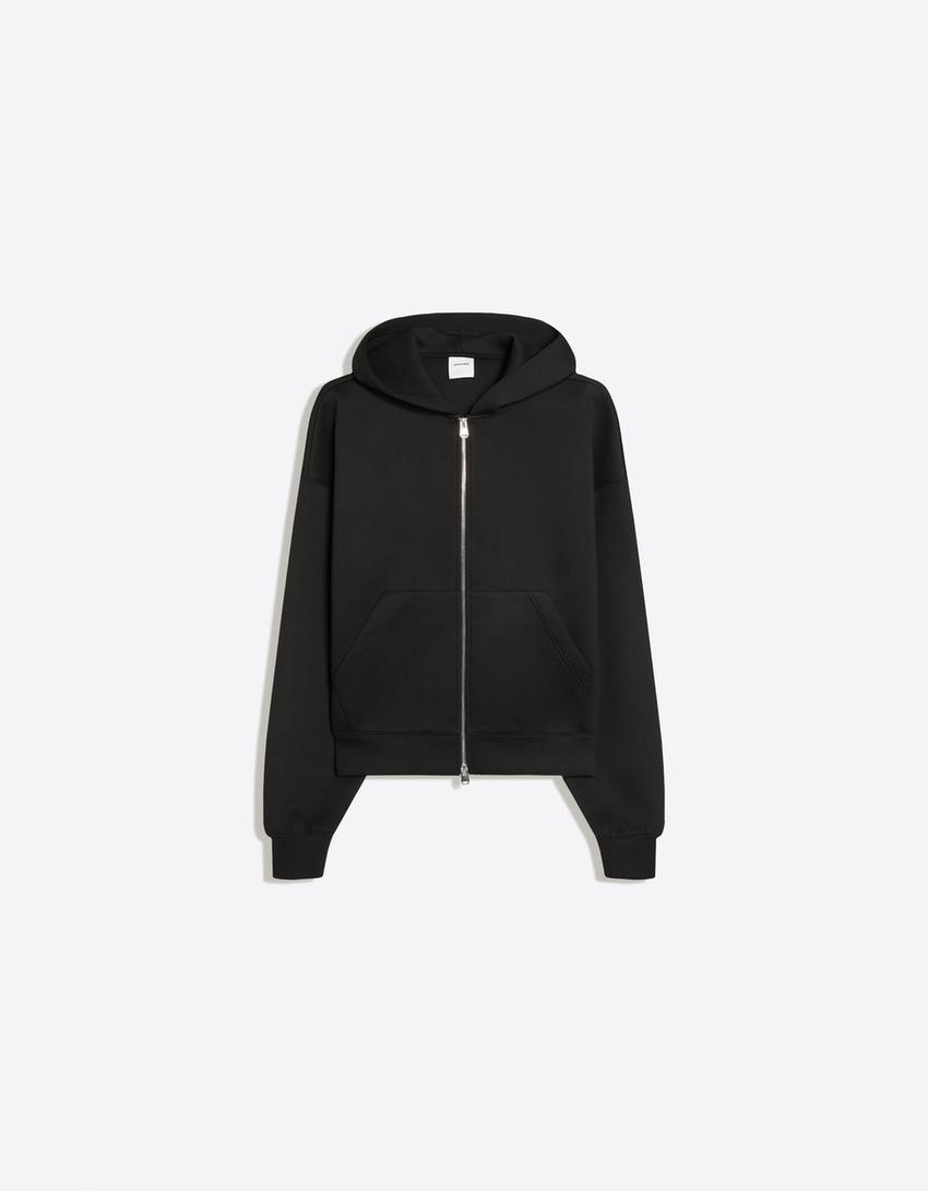 Technisches Sweatshirt mit Kapuze-Schwarz