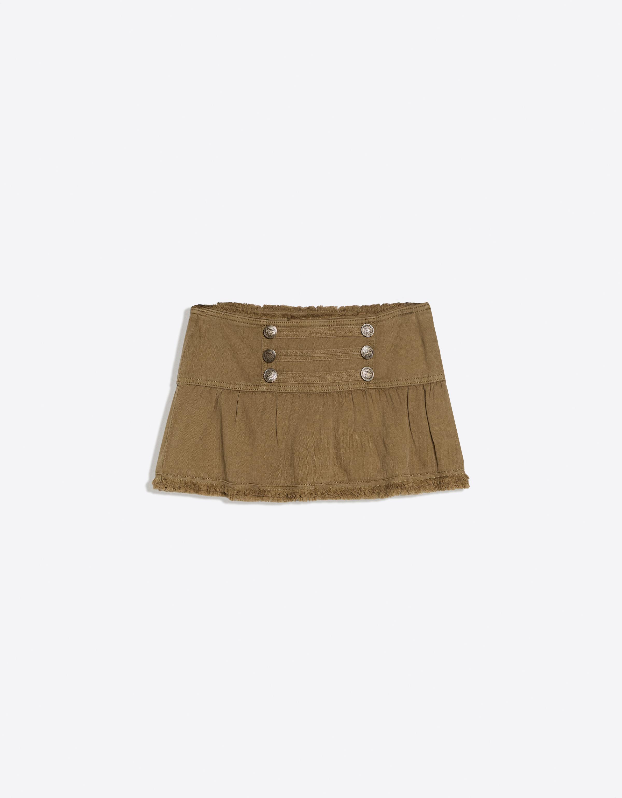 Button mini skirt — Khaki