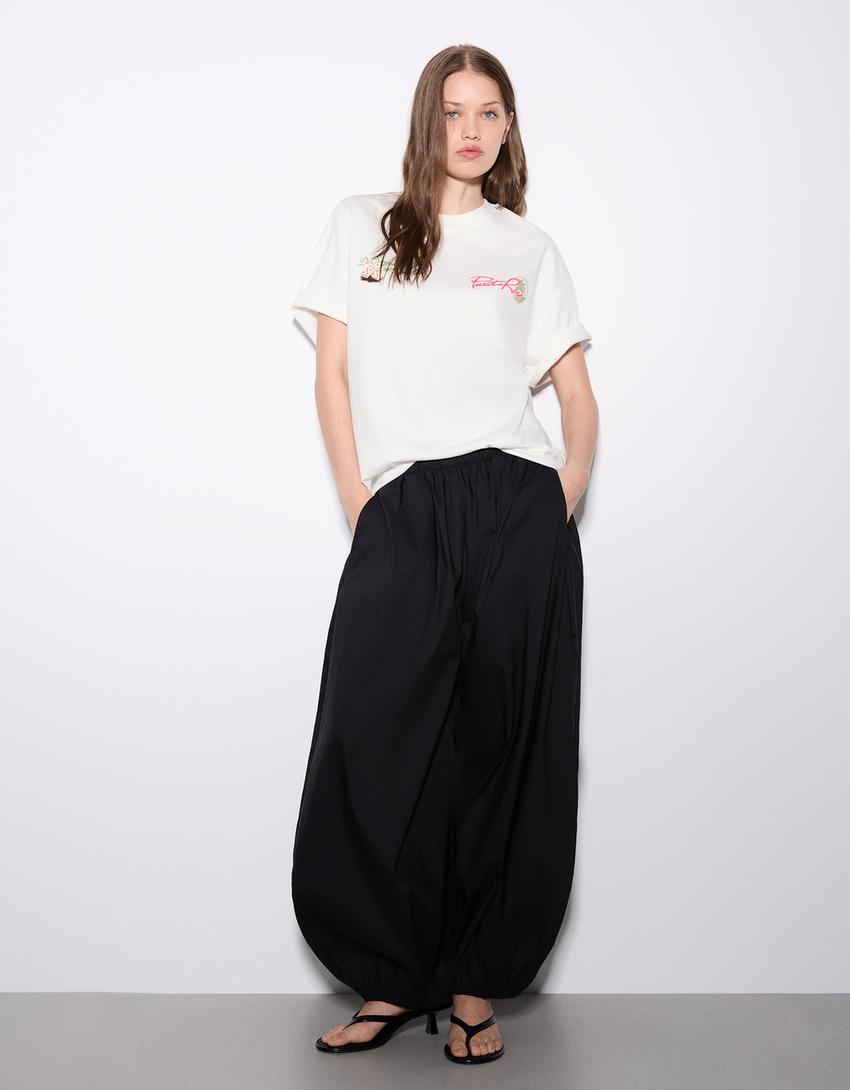 Oversize T-shirt with print-Off white