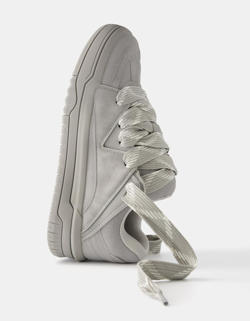 Sneakers voluminose skate-Grigio-2