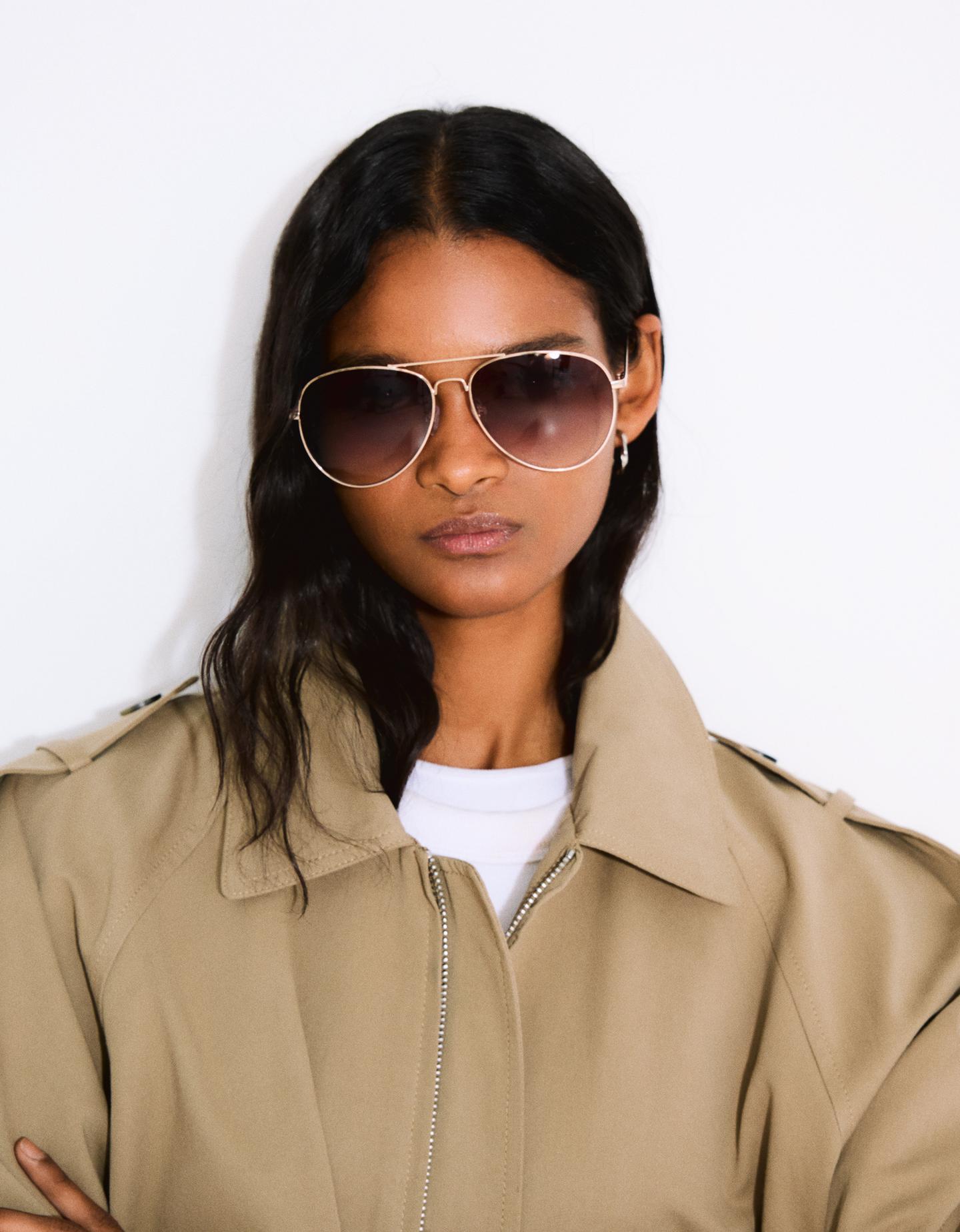 Bershka Occhiali Da Sole Da Aviatore Donna Camel