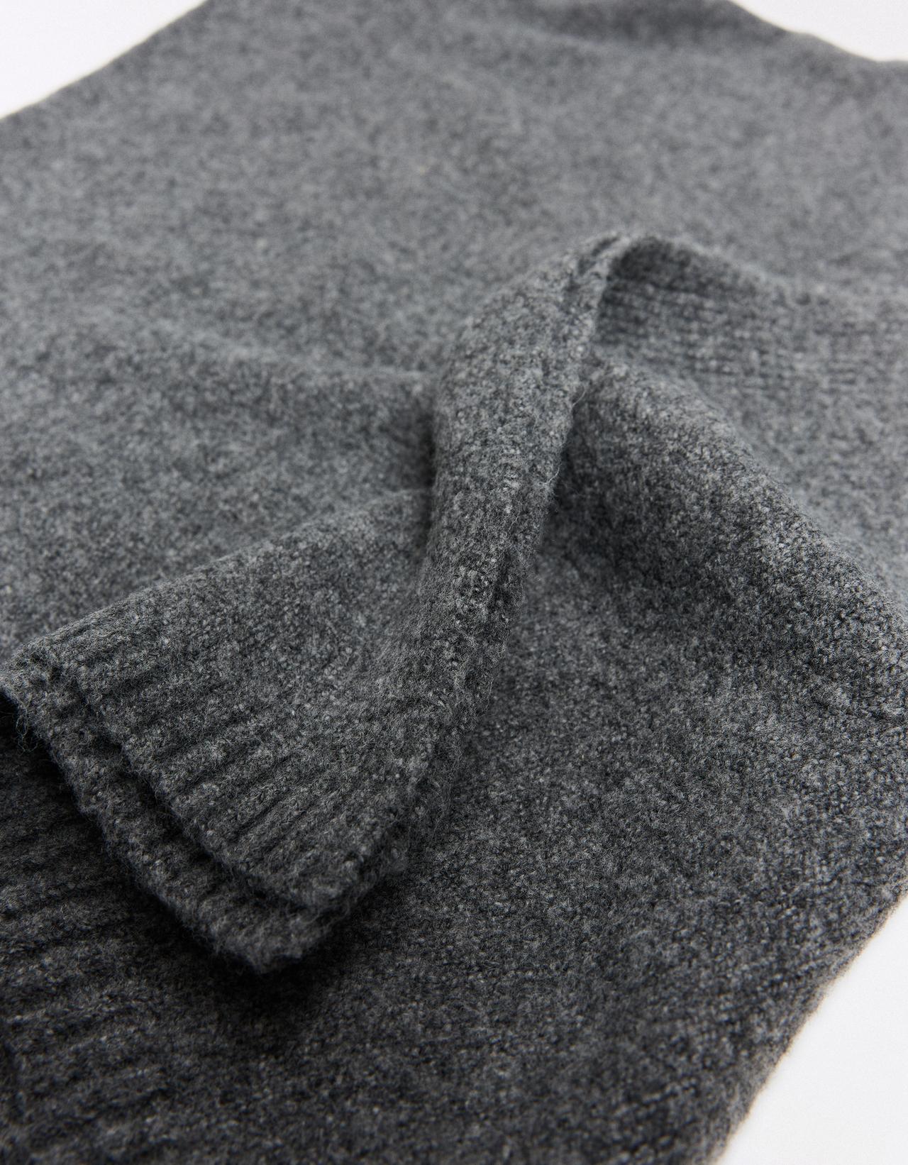 High neck knit poncho — Grey