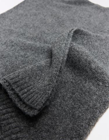 High neck knit poncho — Grey 2