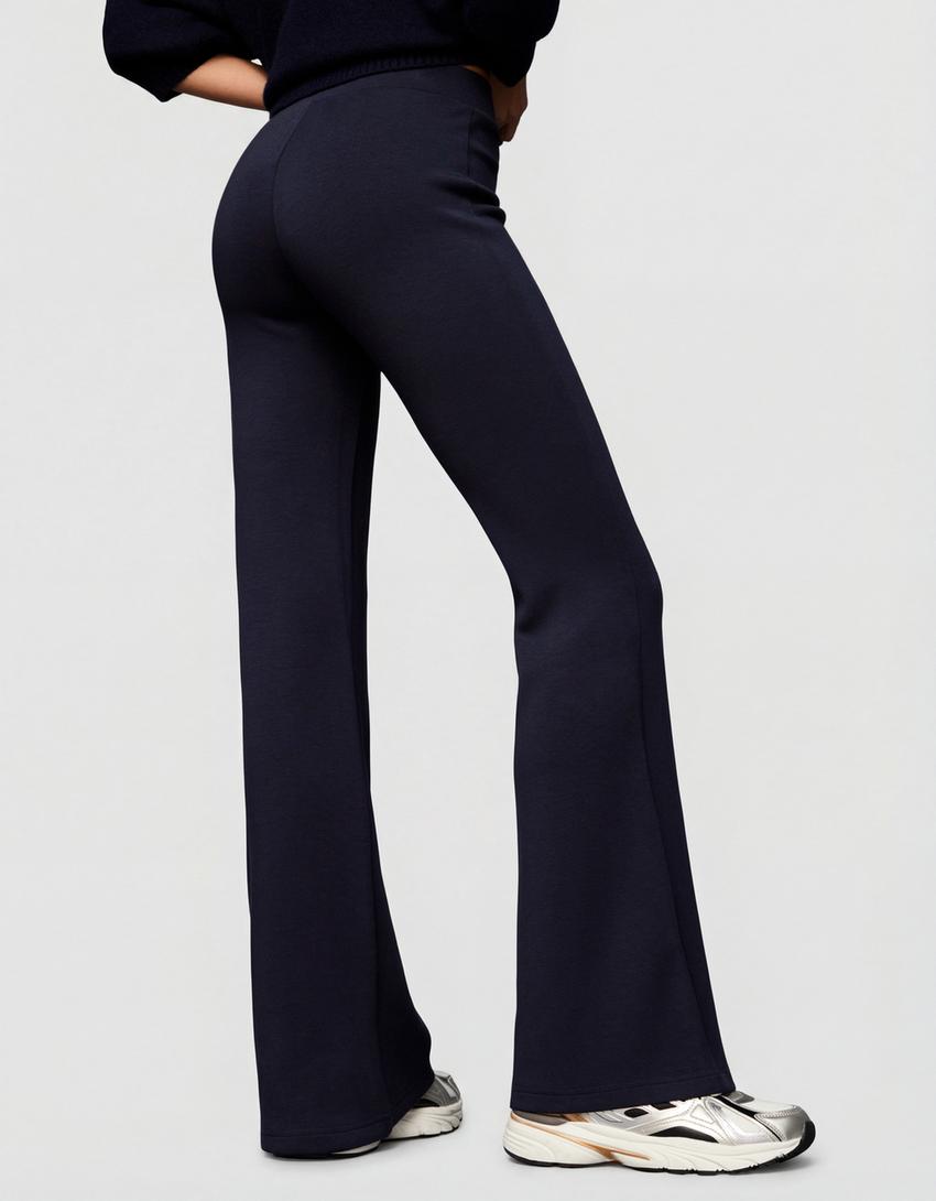 Pantalon flare modal-Marine