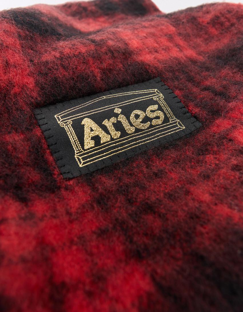ARIES X BERSHKA ekose atkı-Kırmızı