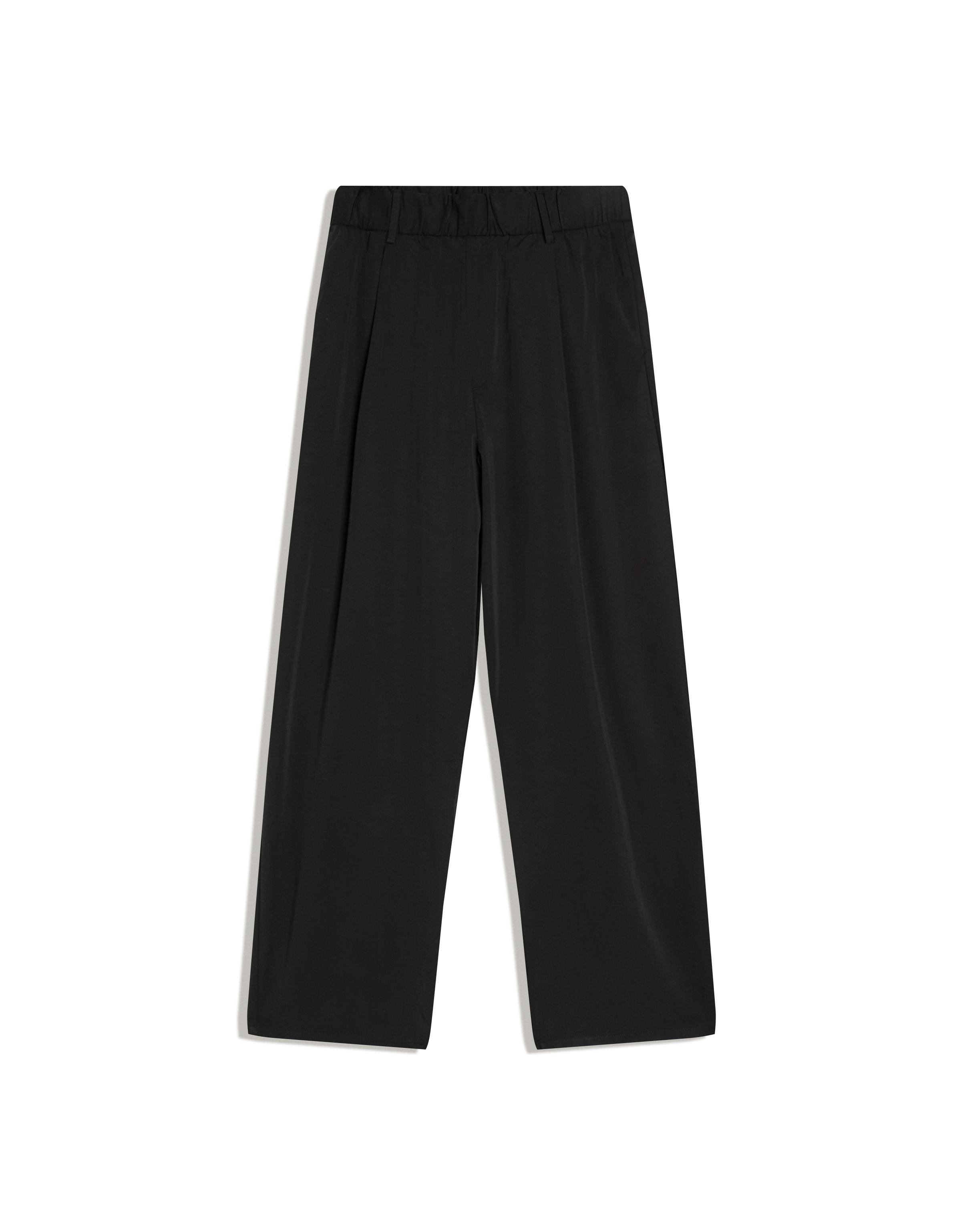 Super baggy fluid trousers with darts — Black