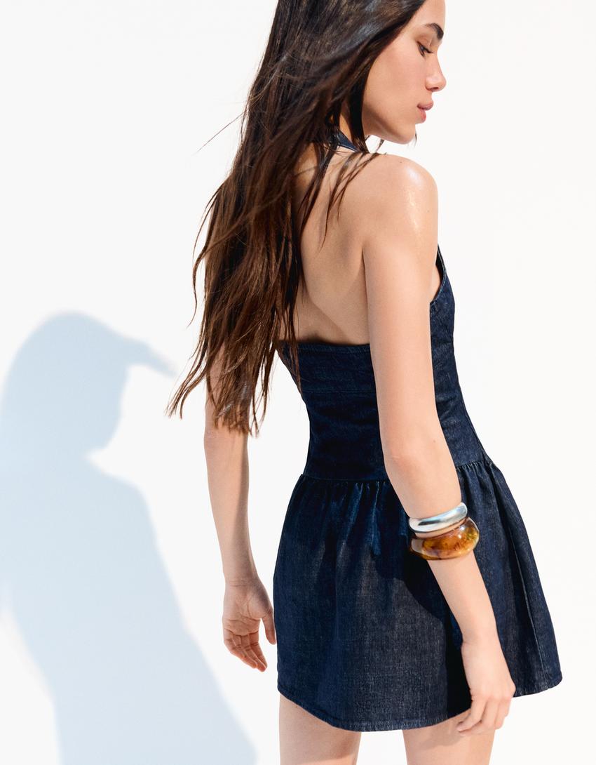Vestido denim mini globo-Marino-1