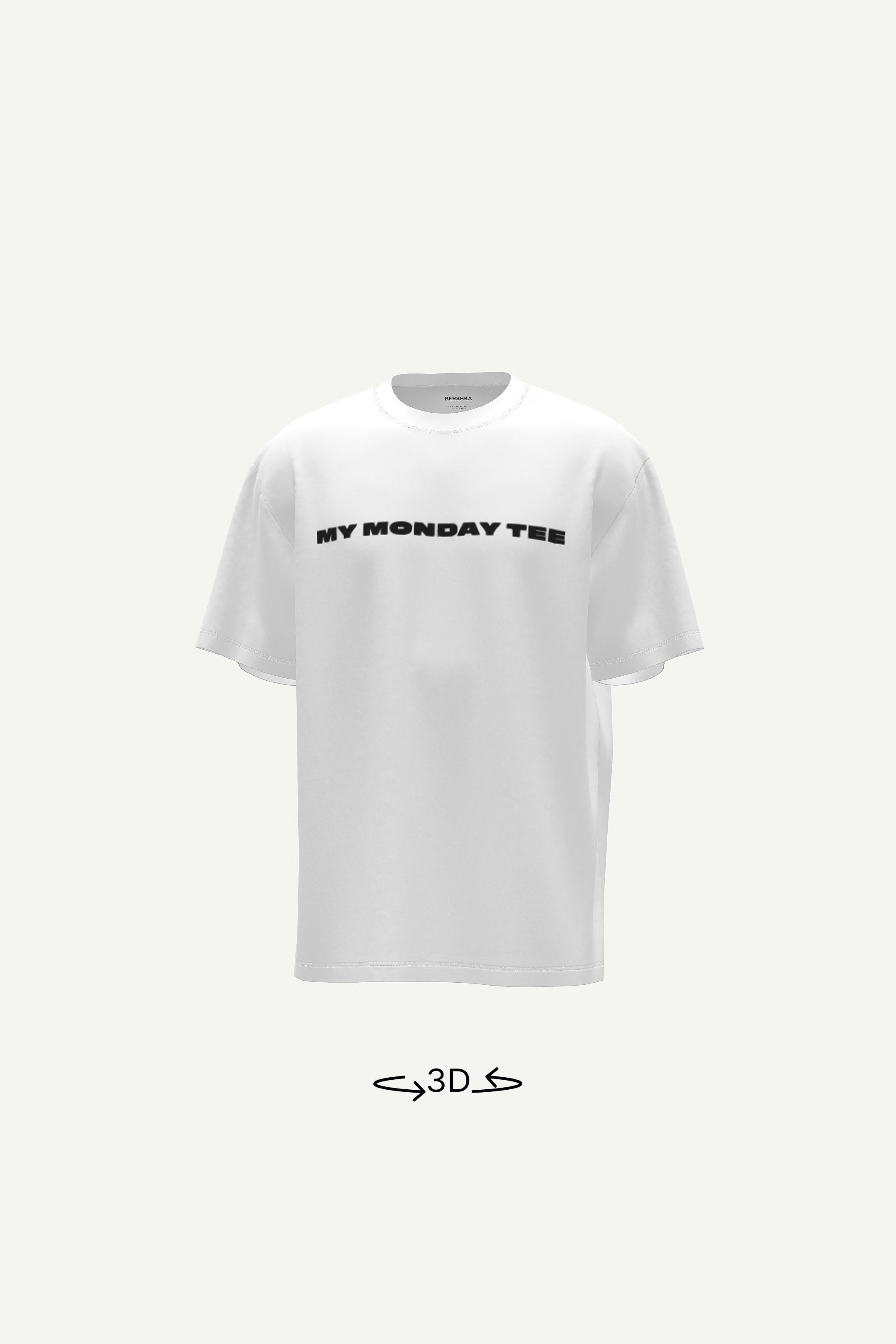 T-shirt manga curta estampada-Branco-0