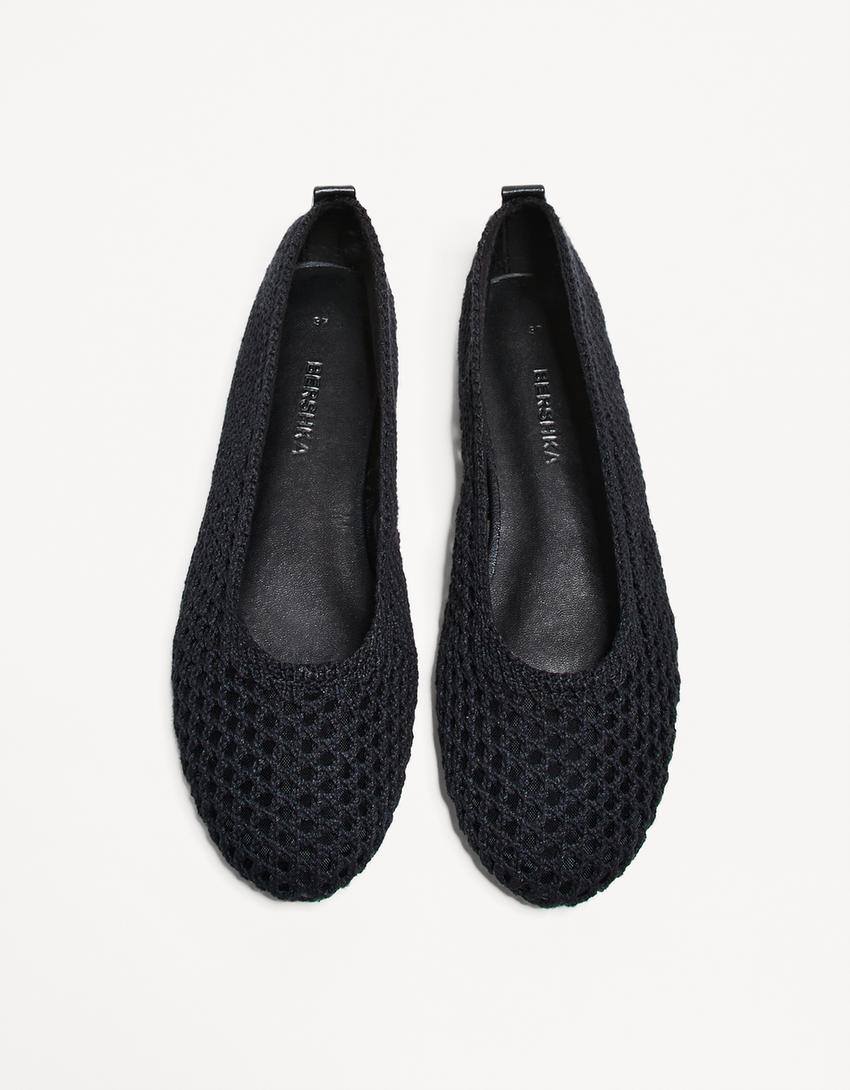 Braided ballet flats-BLACK-4