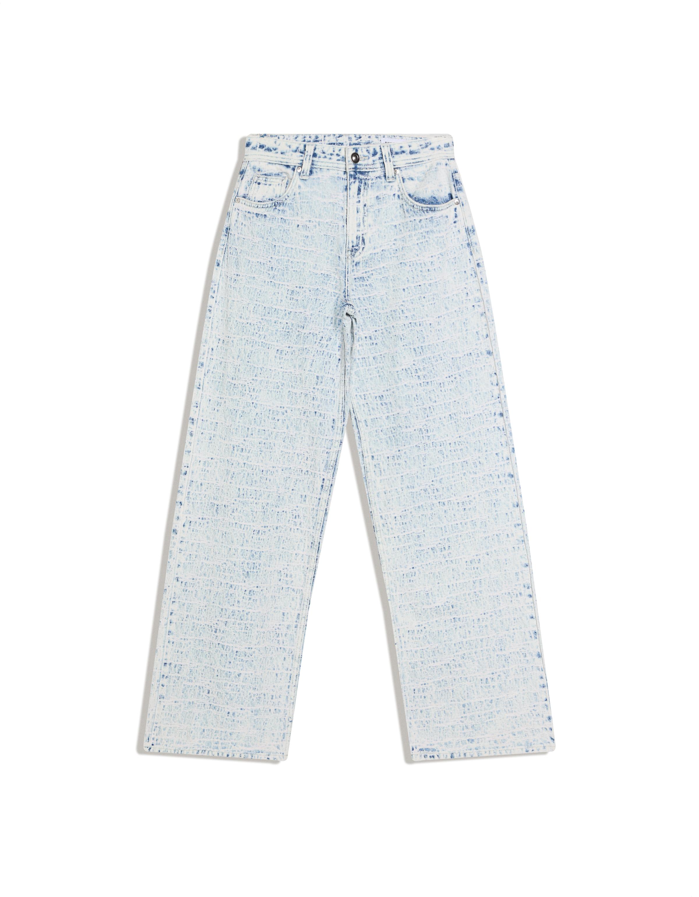 Low-rise textured jacquard boyfriend jeans