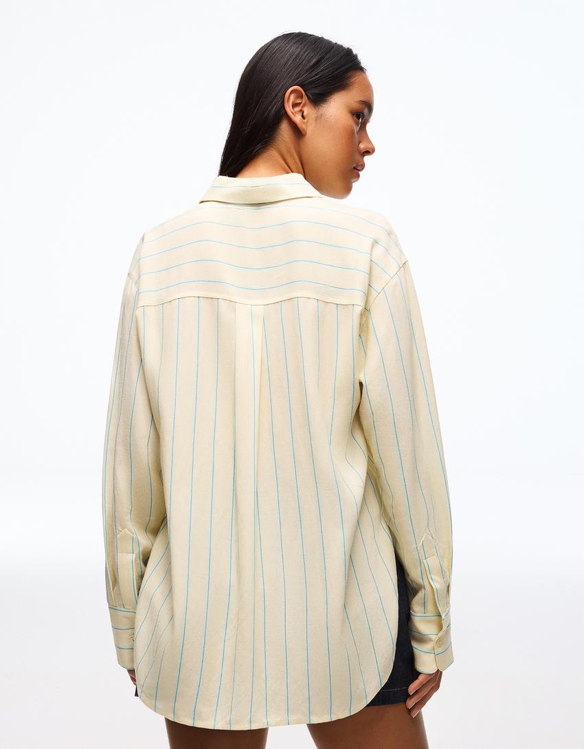 Oversize flowing shirt-Yellow