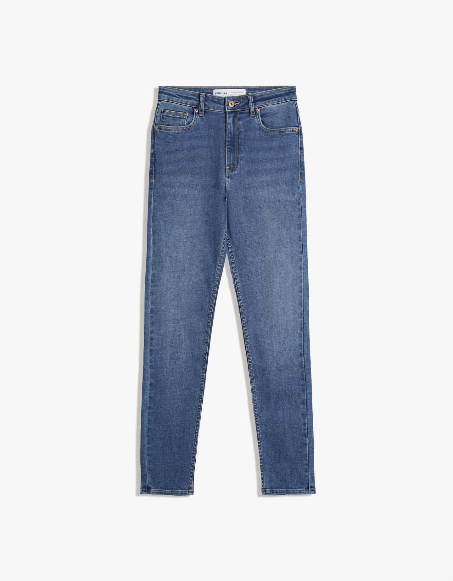Bershka Jeans Super High Waist Skinny Soft Mujer 44 Azul Lavado