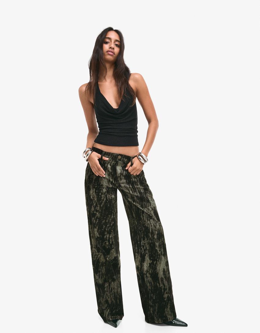 Pantalón baggy-Verde