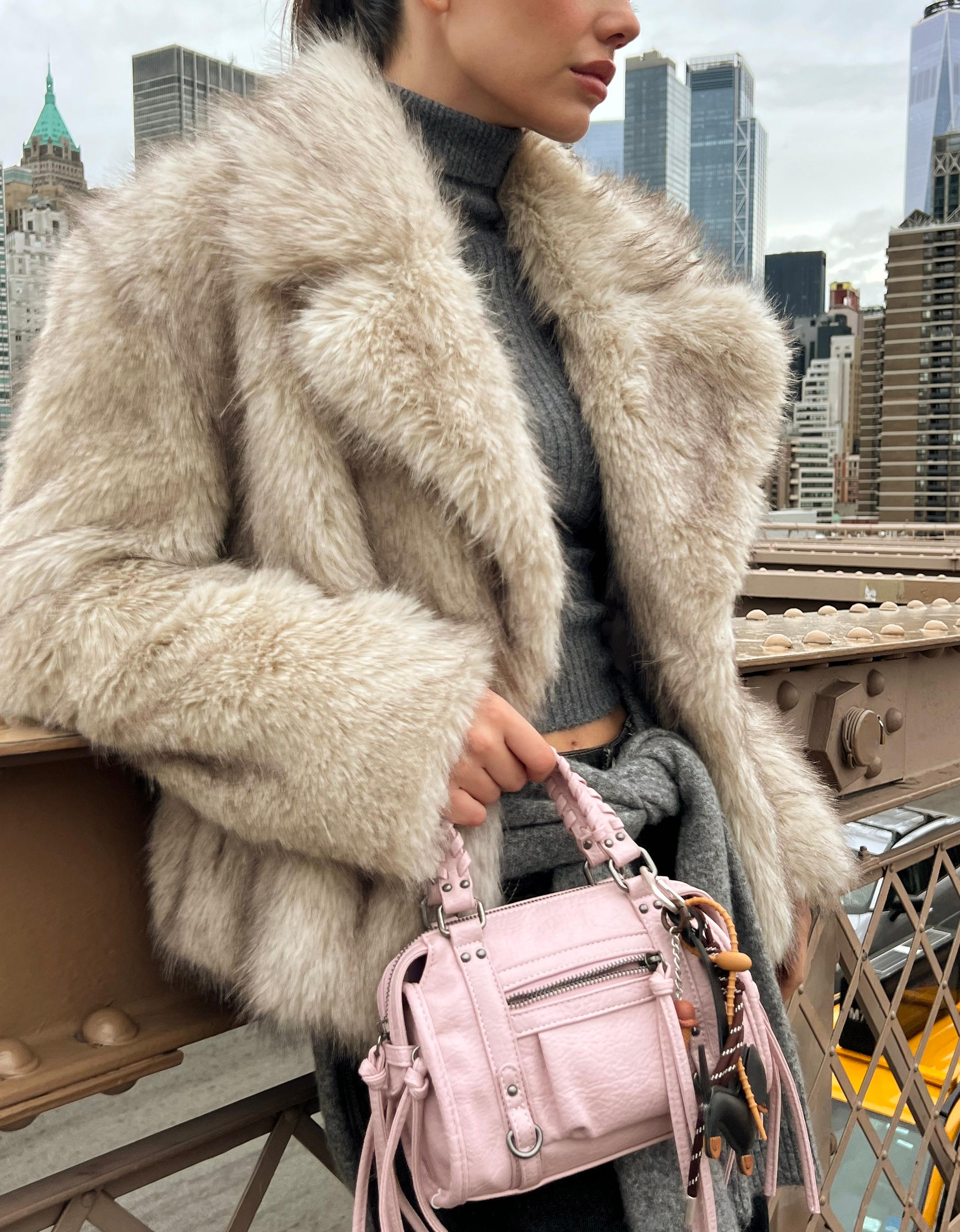 Bershka Mini-Bowlingtasche Damen Rosa