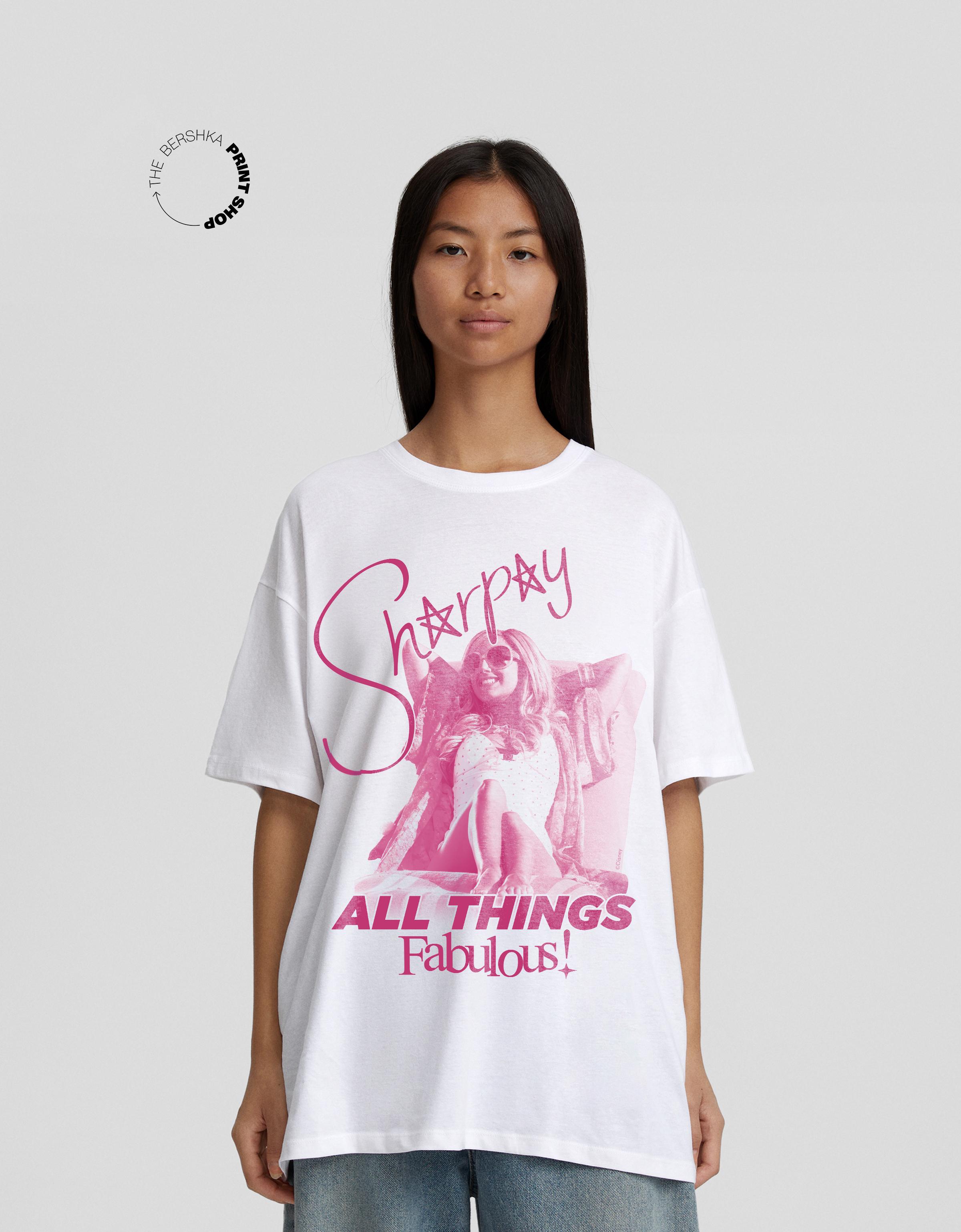 Bershka Oversize-T-Shirt Mit Sharpay High School Musical Print Damen 10-12 Grbrochenes Weiss