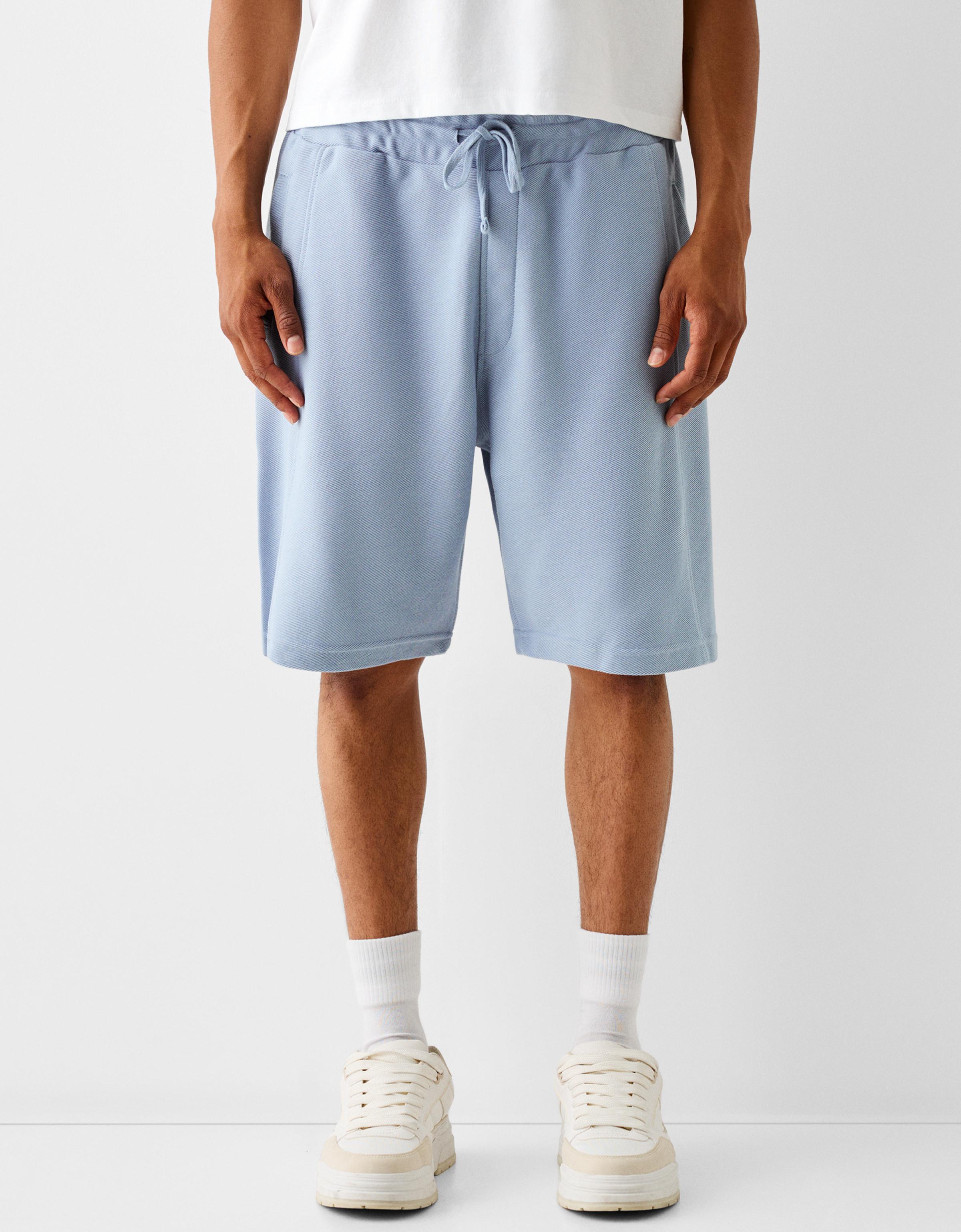 Bershka Swaetbermudas Herren L Hellblau