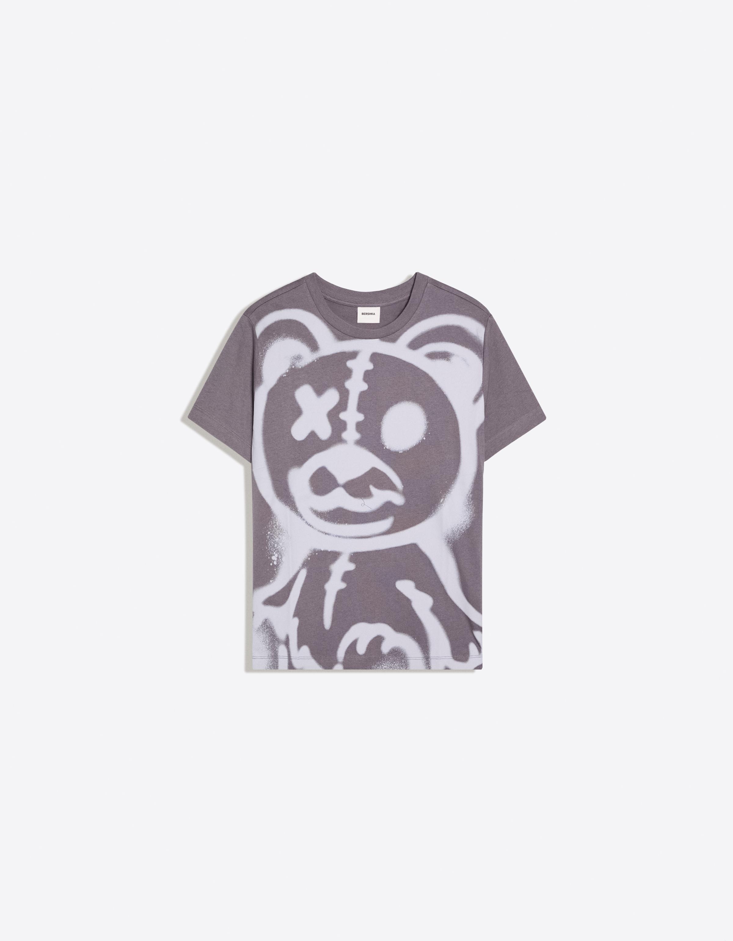 Short sleeve regular fit bear T-shirt — Blue