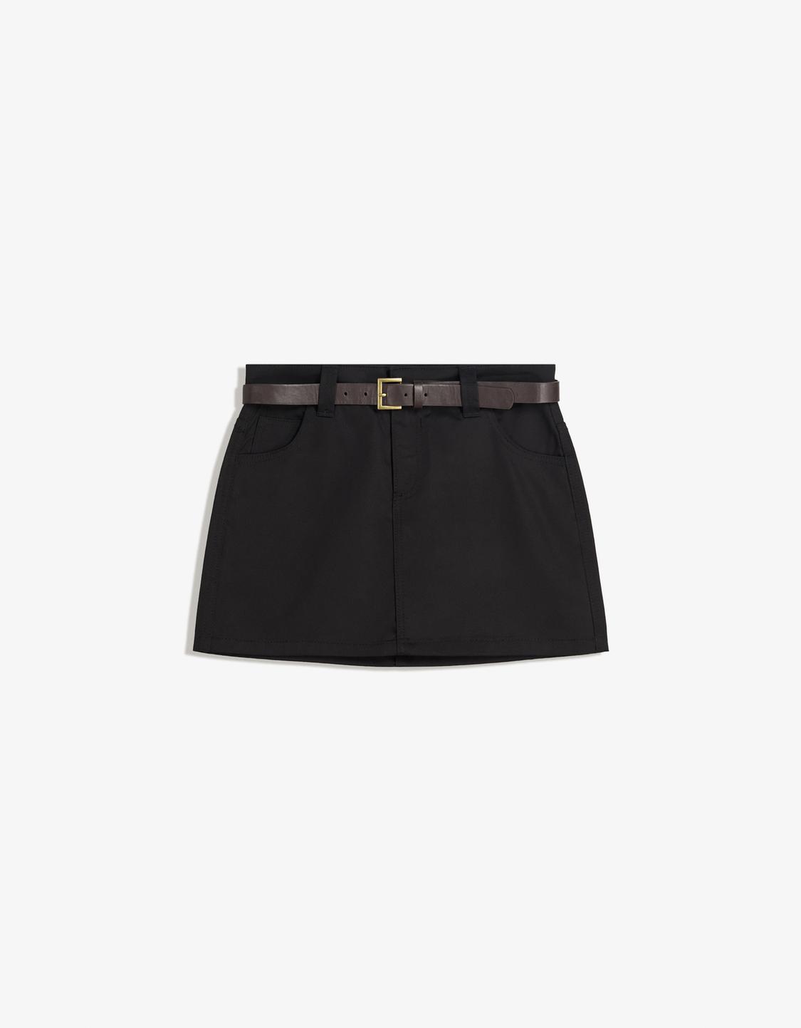 Belted mini skirt