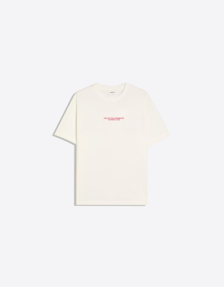 Short sleeve printed T-shirt-White