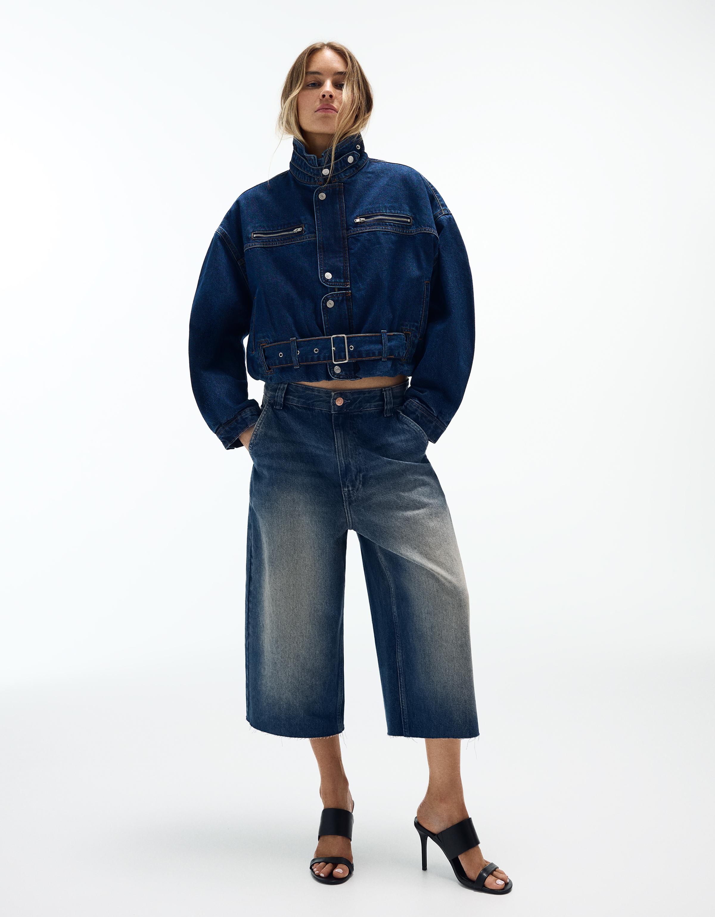 Denim skater jorts — Blue