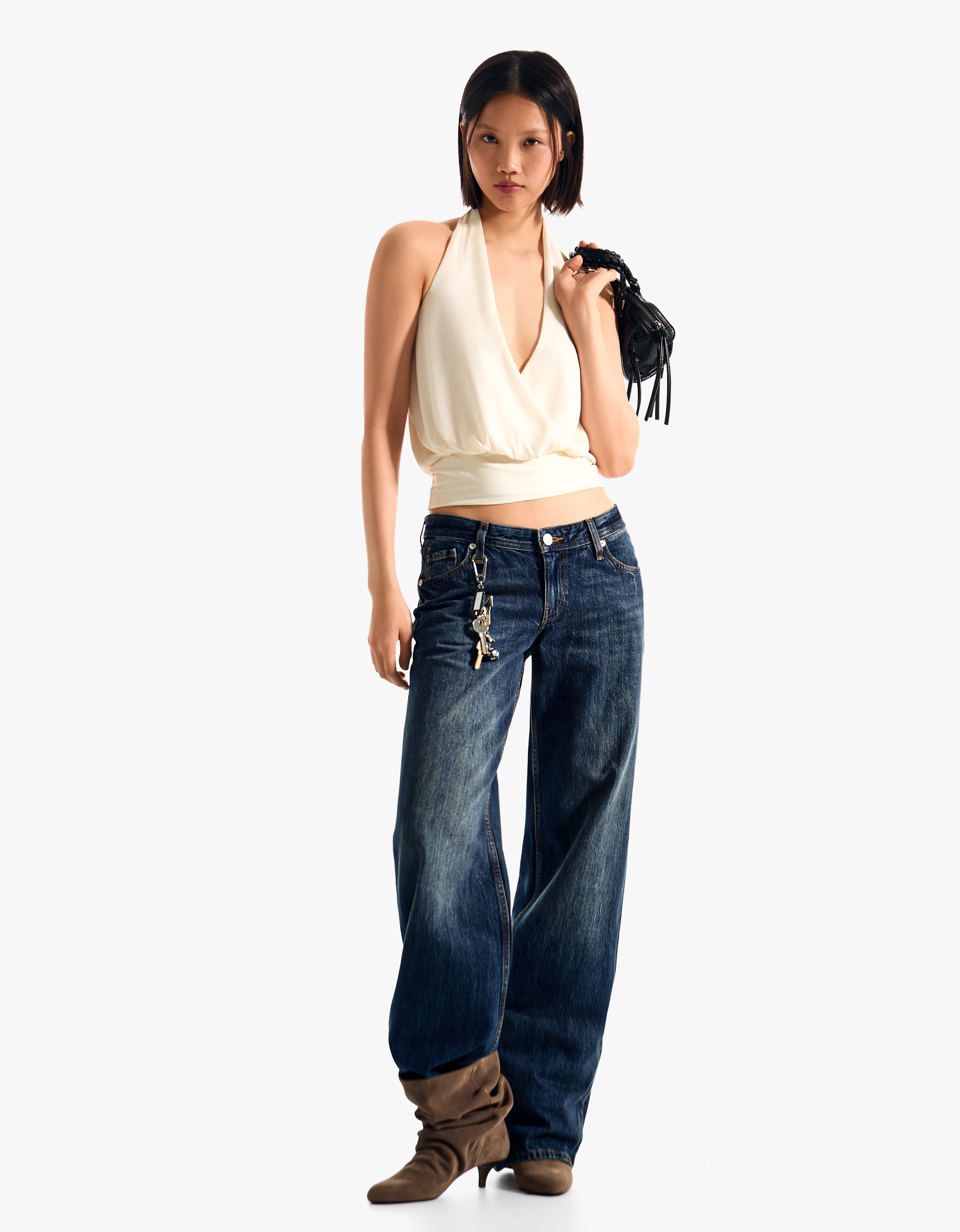 straight fit düşük bel jean - Görsel 10