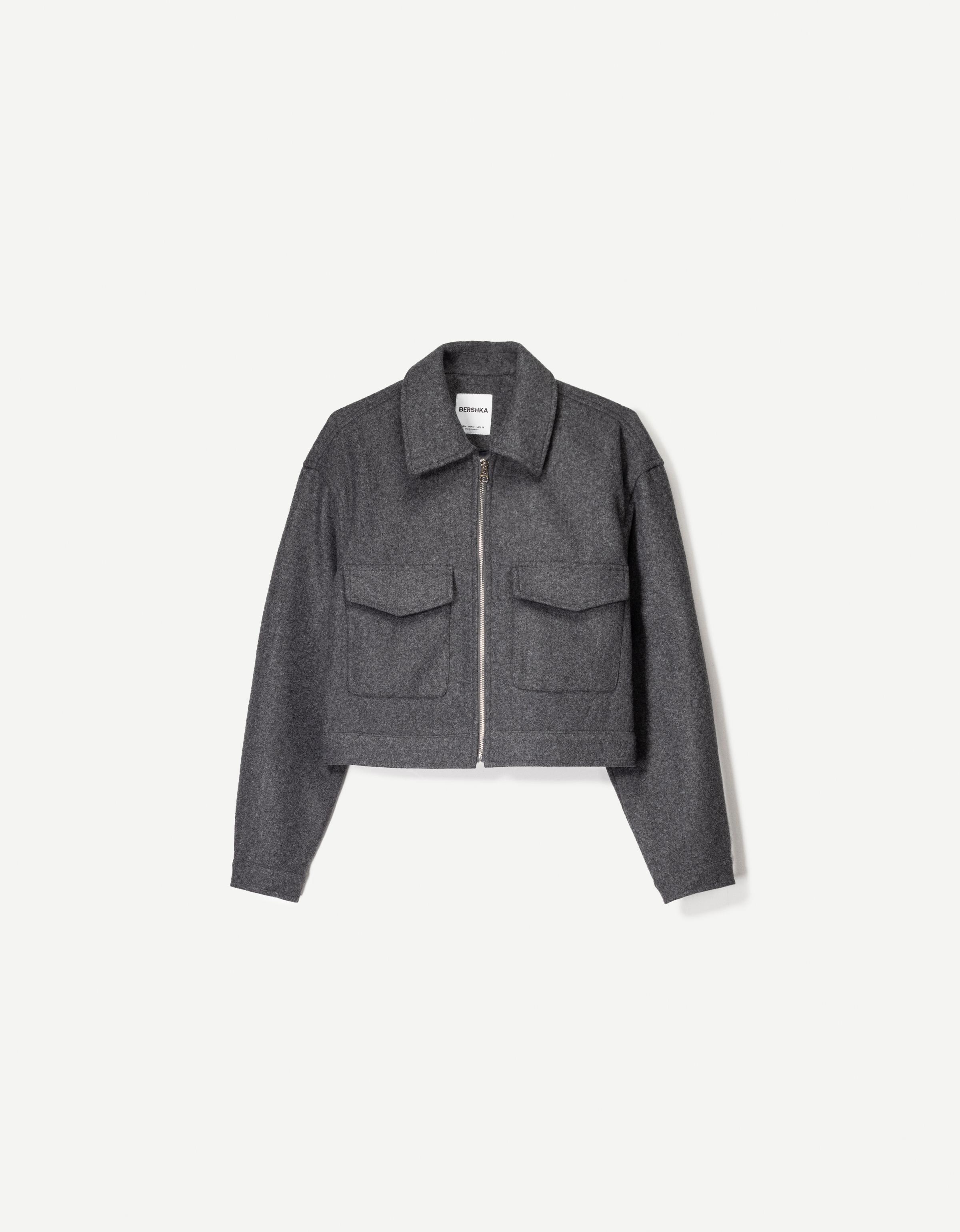 Bershka Yumuşak crop ceket görsel 5