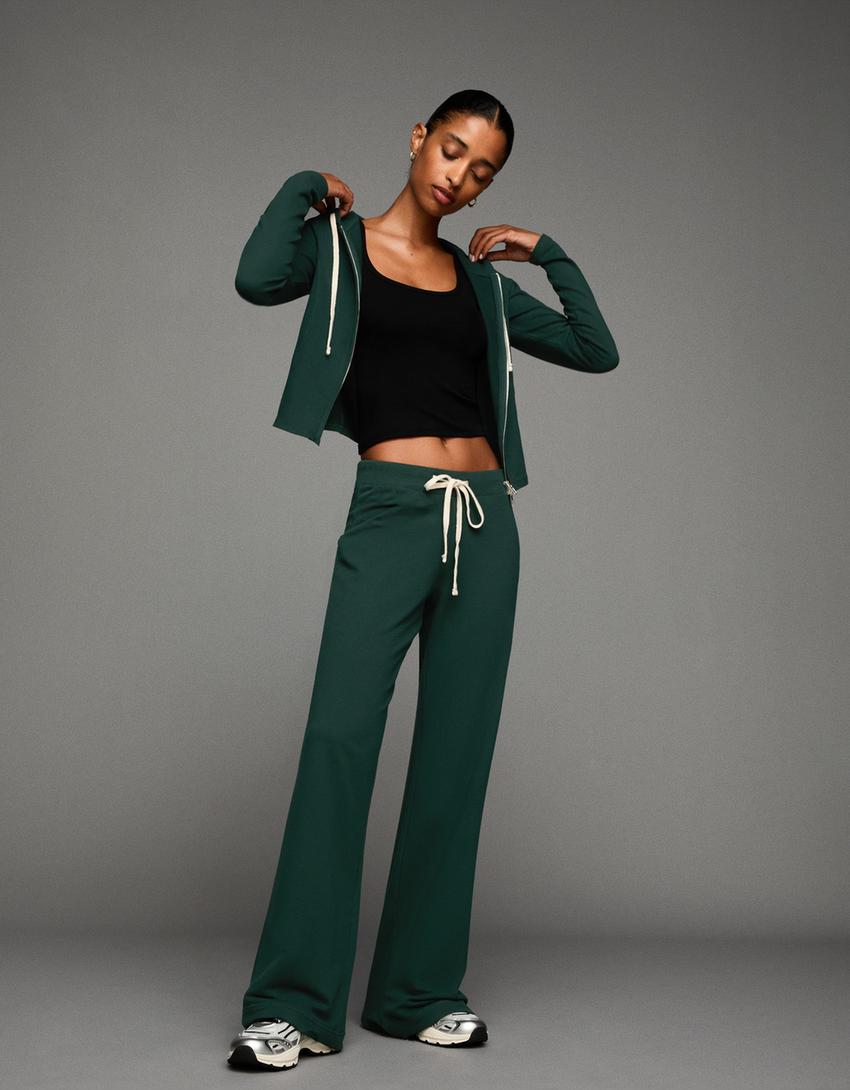 Zip-up hoodie-Green-2