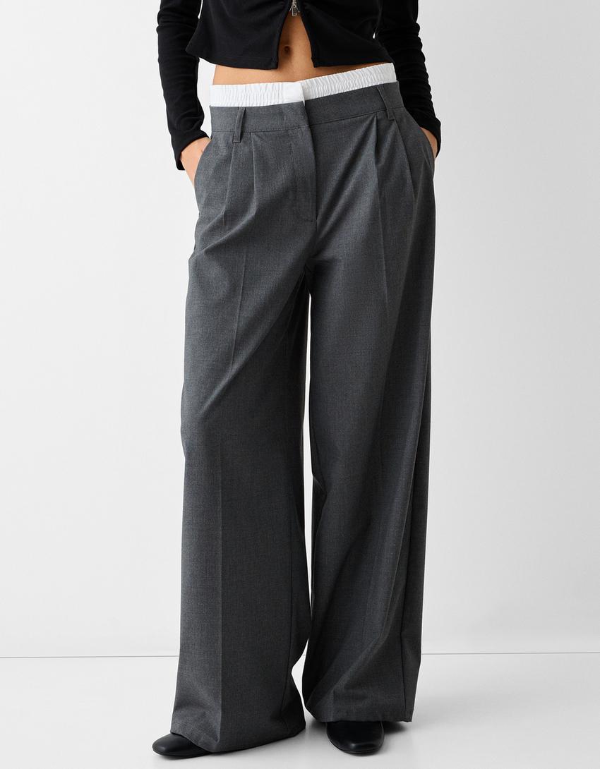 Tailored underwear trousers-Grey-1