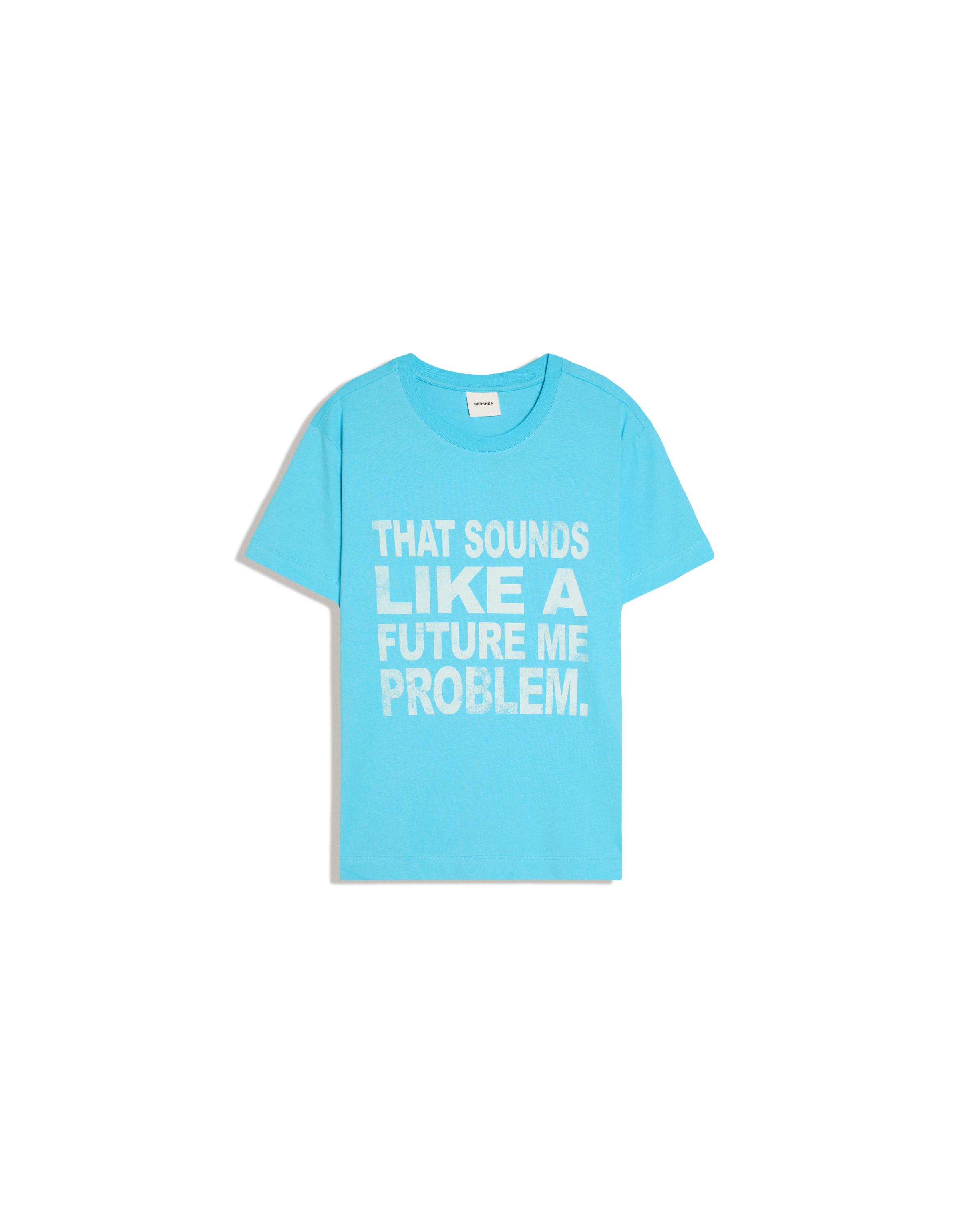 Small fit print T-shirt — Blue