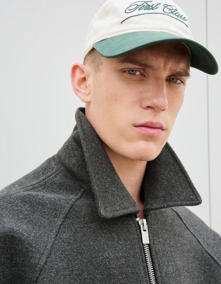 Veste en tissu trucker-Gris
