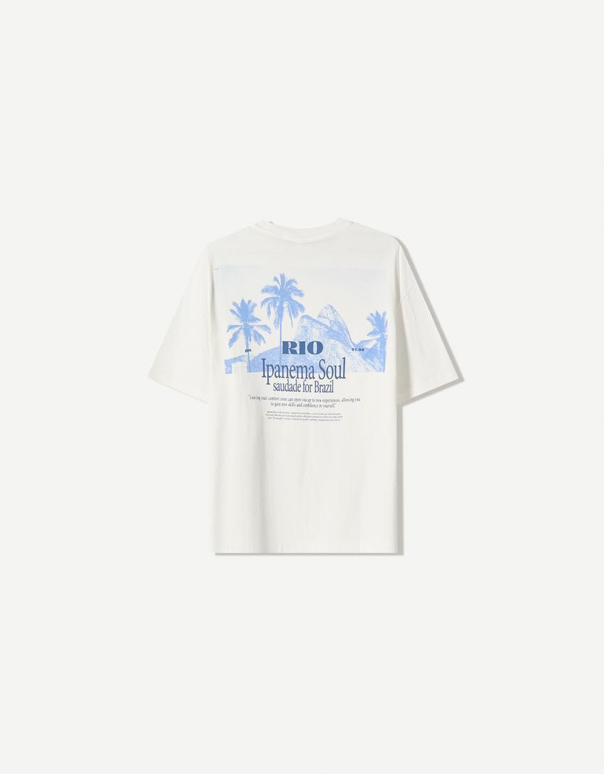 Short sleeve T-shirt with print-Off white-1